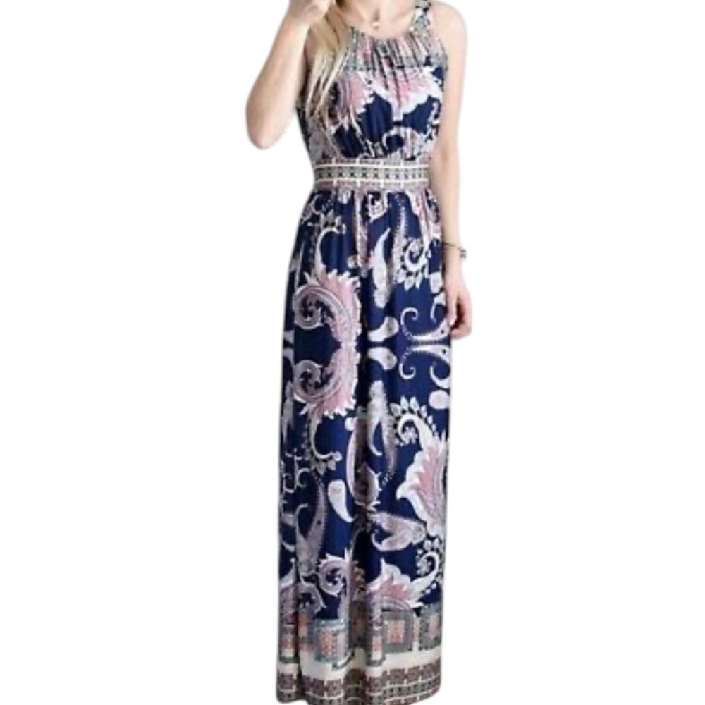 Stitch Fix Gilli Kody Paisley Jersey Maxi Dress EUC XS Soft material